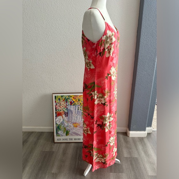 La Cabana Hawaiian Floral Maxi Pink Dress Size M - Picture 5 of 9